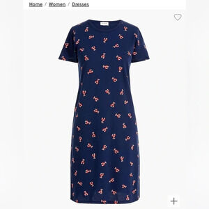 Lobster Casual Summer Short Sleeve Tshirt Dress - j Crew - Womens Size XS